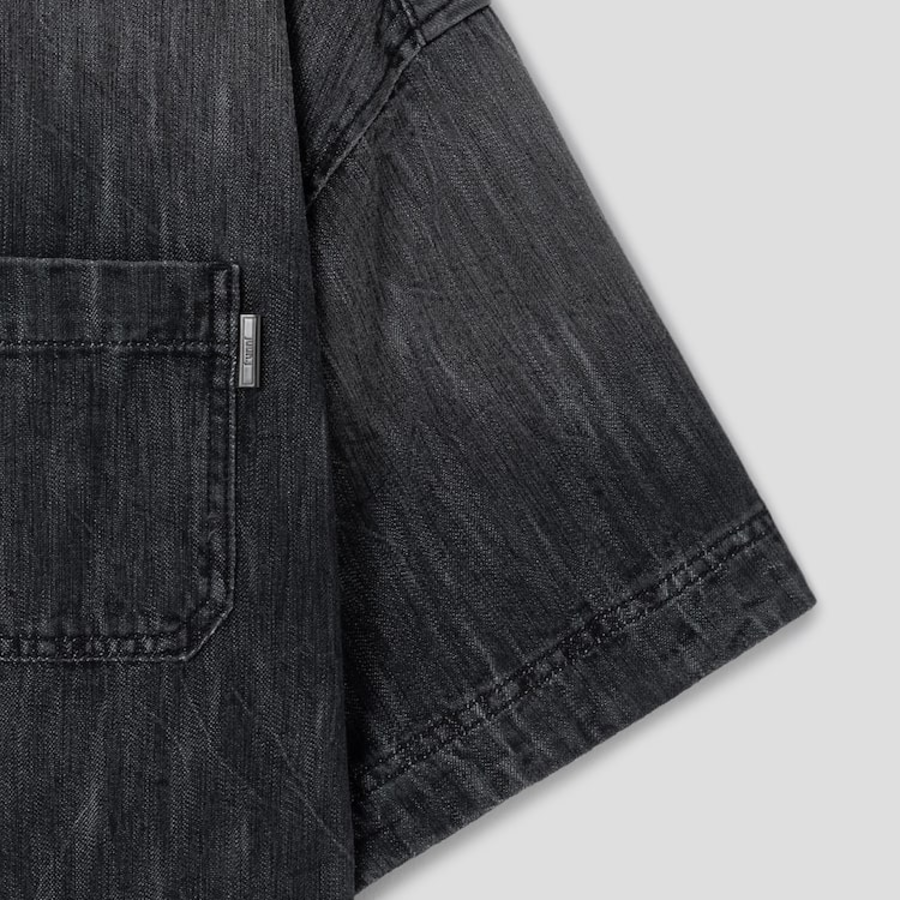 JUUN.J (Унисекс) Рубашка Denim Loose-Fit Short-Sleeve Shirt – Black