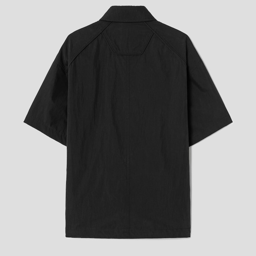 JUUN.J (Унисекс) Рубашка Multi-Tuck Zip-Up Short-Sleeve Shirt – Black