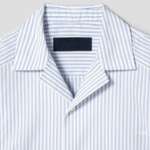 JUUN.J (Унисекс) Рубашка [CORE] Cotton Poly Stripe Coach Short-Sleeve Shirt – Blue