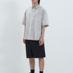 JUUN.J (Унисекс) Рубашка [CORE] Coal Cotton Oversized Short-Sleeve Shirt – Light Grey