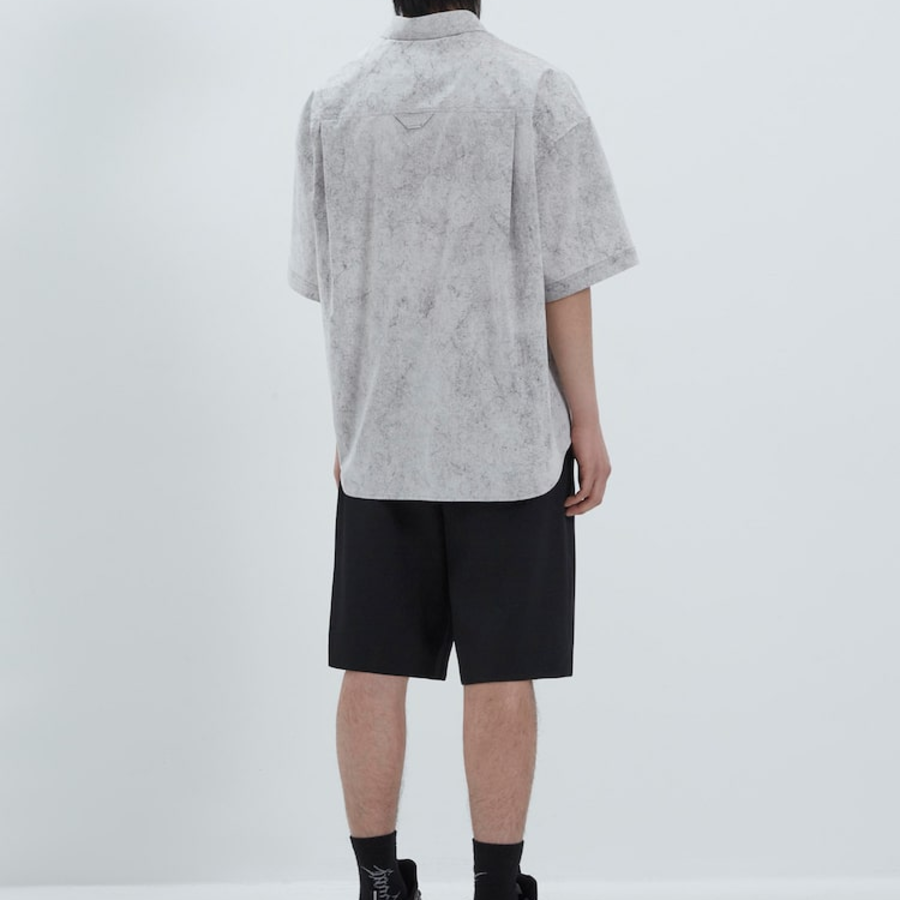 JUUN.J (Унисекс) Рубашка [CORE] Coal Cotton Oversized Short-Sleeve Shirt – Light Grey