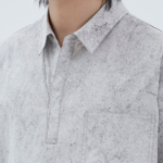 JUUN.J (Унисекс) Рубашка [CORE] Coal Cotton Oversized Short-Sleeve Shirt – Light Grey