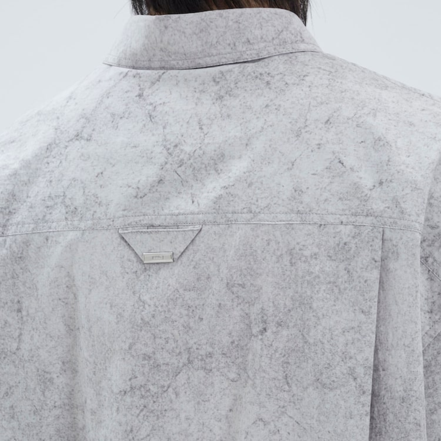 JUUN.J (Унисекс) Рубашка [CORE] Coal Cotton Oversized Short-Sleeve Shirt – Light Grey