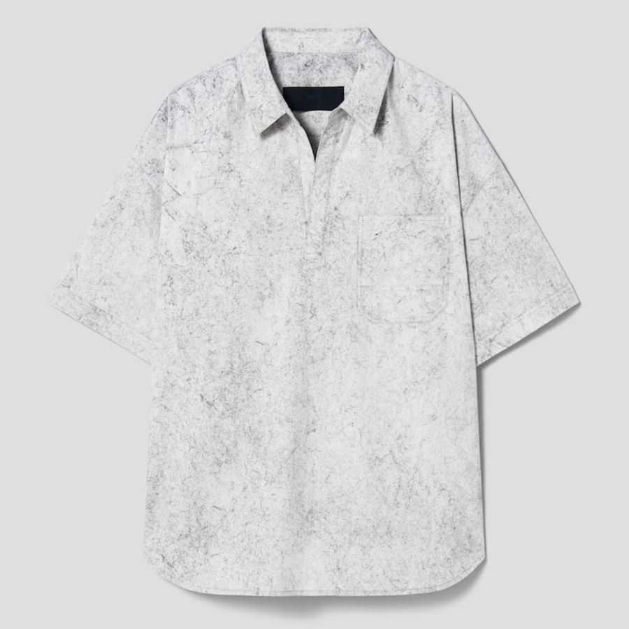 JUUN.J (Унисекс) Рубашка [CORE] Coal Cotton Oversized Short-Sleeve Shirt – Light Grey