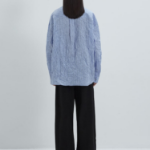 JUUN.J (Унисекс) Рубашка [CORE] Wrinkle Stripe Loose-Fit Shirt – Blue