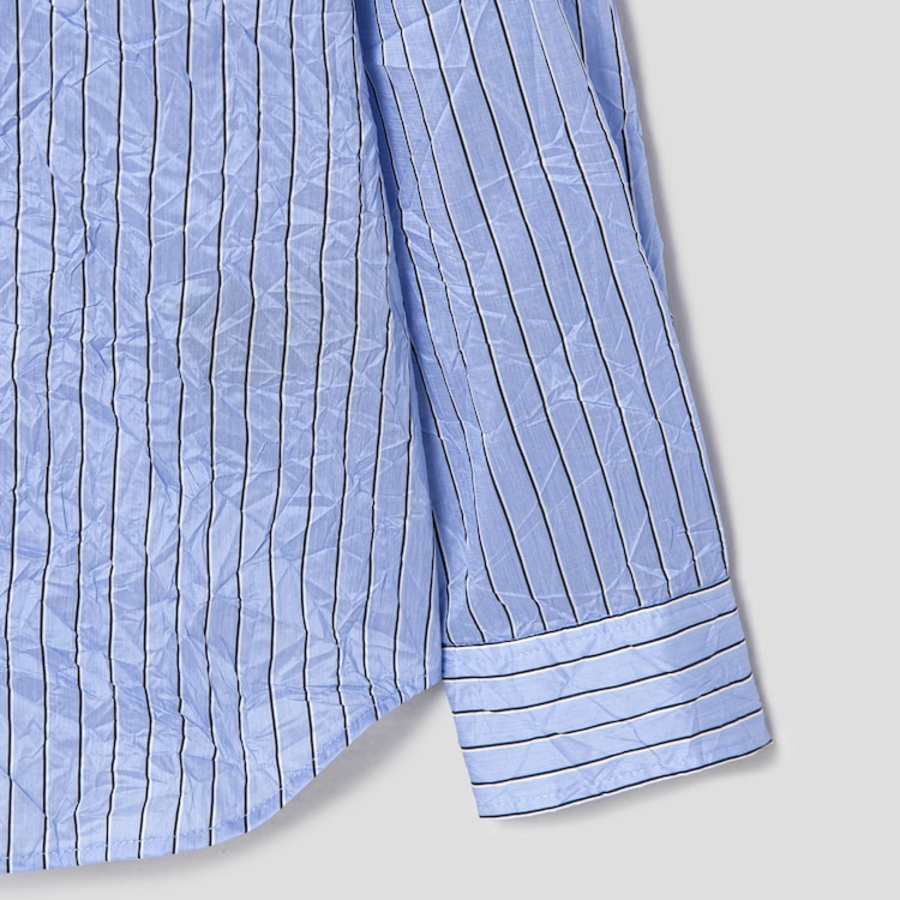 JUUN.J (Унисекс) Рубашка [CORE] Wrinkle Stripe Loose-Fit Shirt – Blue
