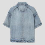 JUUN.J (Унисекс) Рубашка Denim Zip-Up Short-Sleeve Shirt – Blue