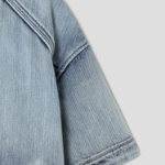 JUUN.J (Унисекс) Рубашка Denim Zip-Up Short-Sleeve Shirt – Blue