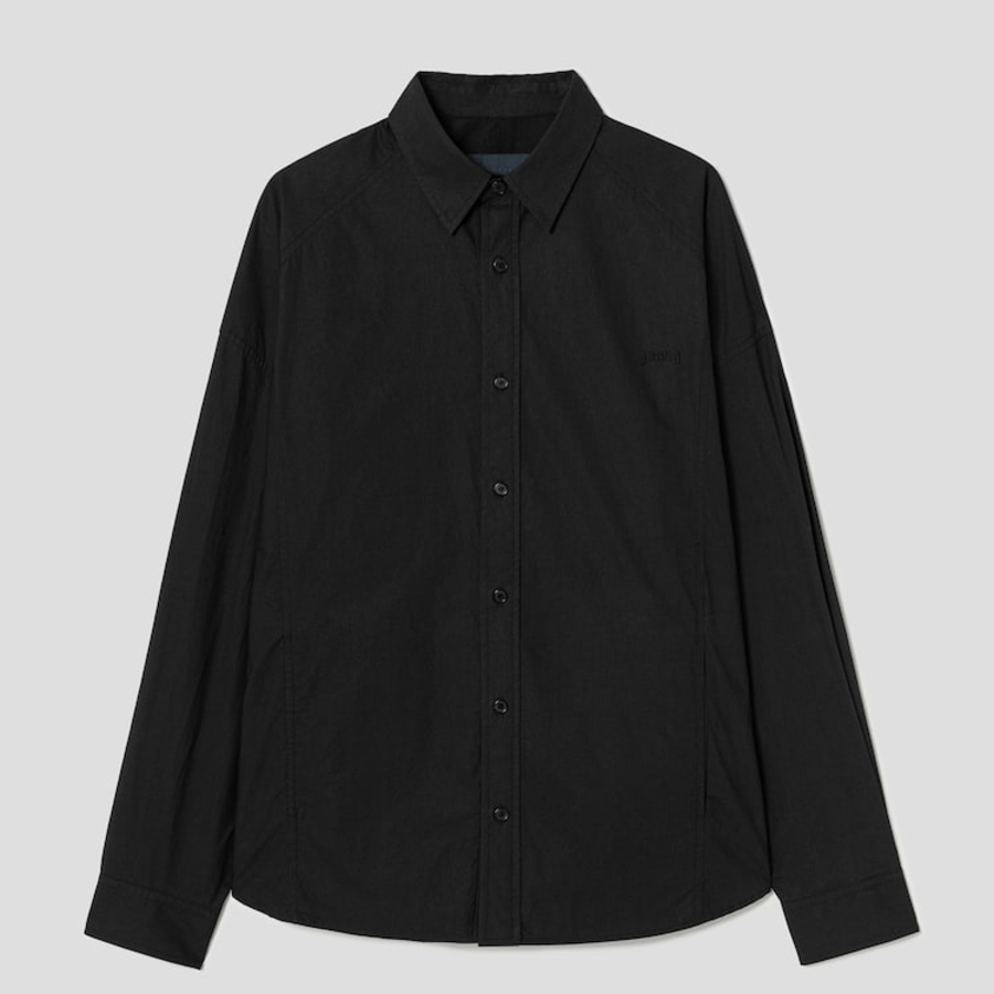 JUUN.J (Унисекс) Рубашка [CORE] Back Slit Zip Semi-Overfit Shirt – Black