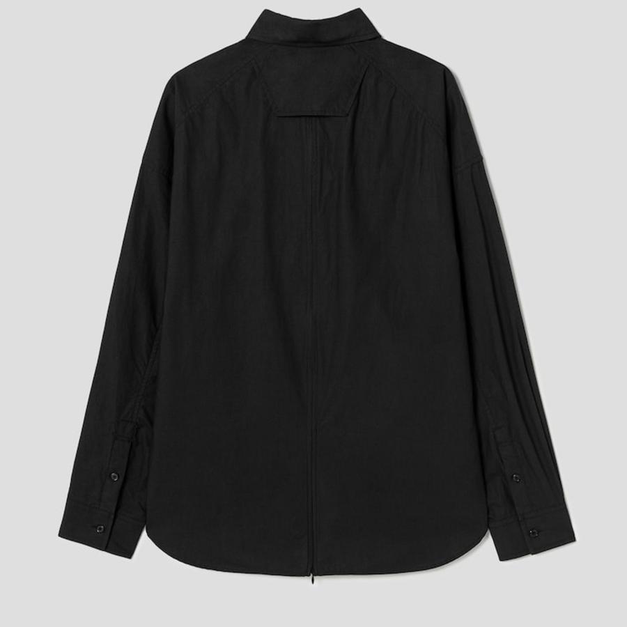 JUUN.J (Унисекс) Рубашка [CORE] Back Slit Zip Semi-Overfit Shirt – Black