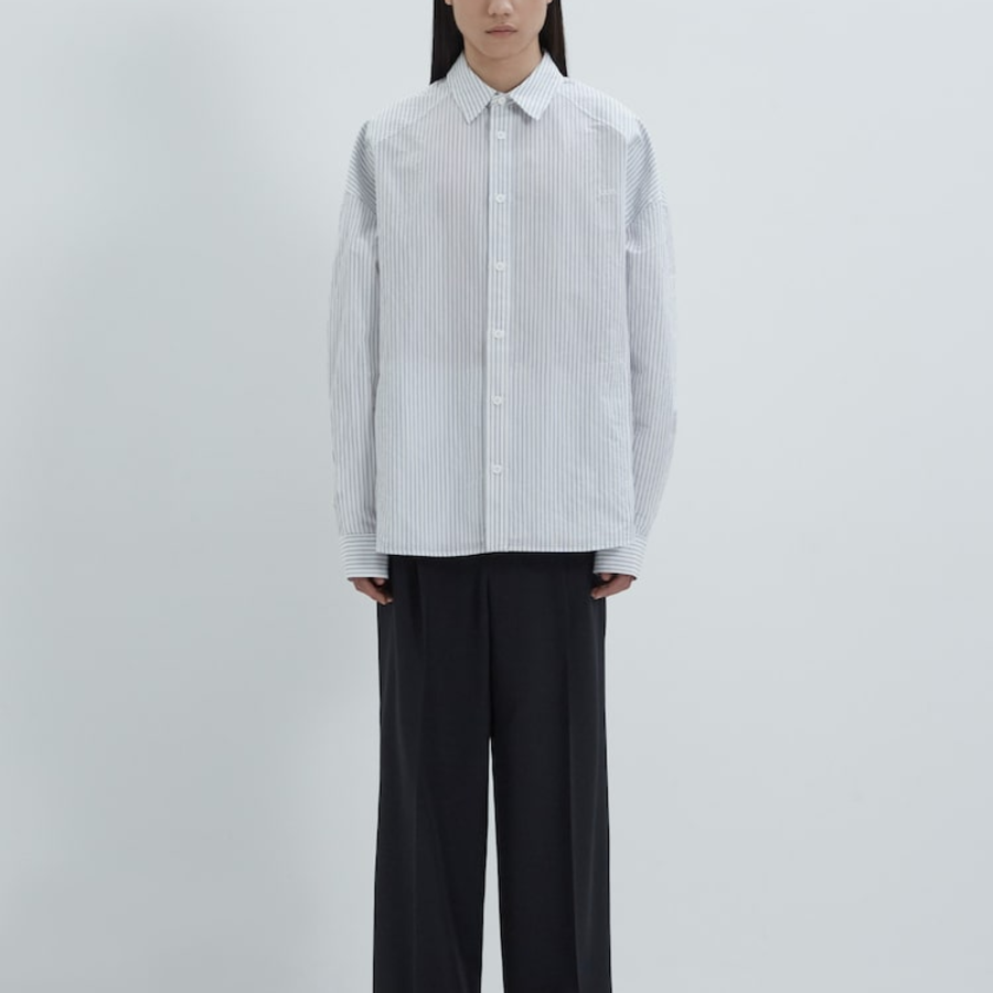 JUUN.J (Унисекс) Рубашка [CORE] Back Slit Zip Semi-Overfit Shirt – White