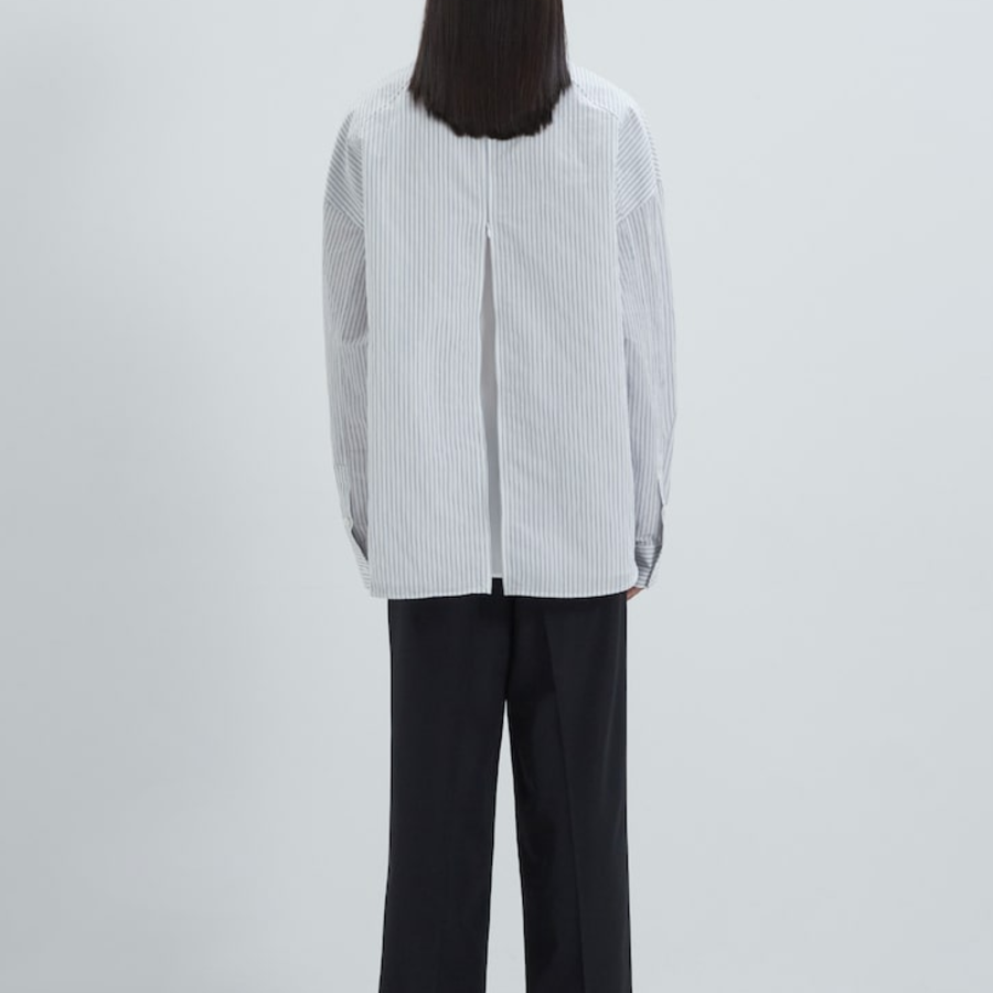 JUUN.J (Унисекс) Рубашка [CORE] Back Slit Zip Semi-Overfit Shirt – White