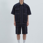 JUUN.J (Унисекс) Рубашка Cotton Work Pocket Short Sleeve Shirt – Navy