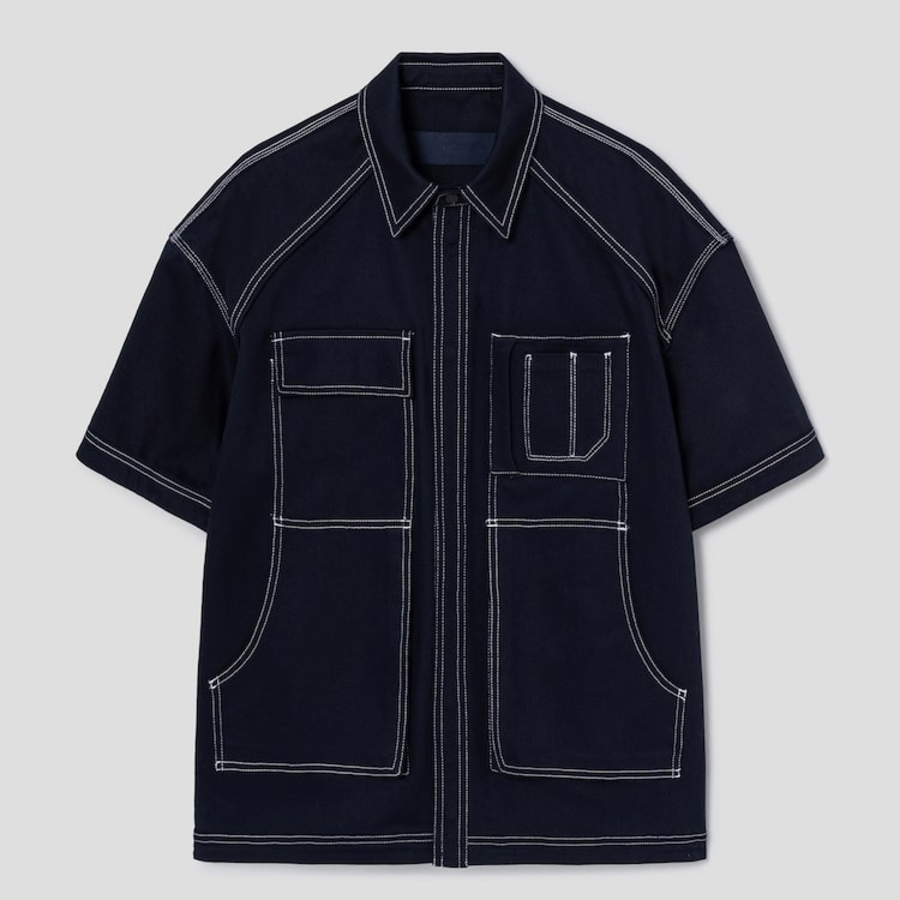 JUUN.J (Унисекс) Рубашка Cotton Work Pocket Short Sleeve Shirt – Navy