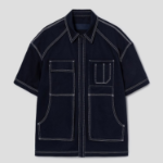 JUUN.J (Унисекс) Рубашка Cotton Work Pocket Short Sleeve Shirt – Navy