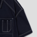 JUUN.J (Унисекс) Рубашка Cotton Work Pocket Short Sleeve Shirt – Navy