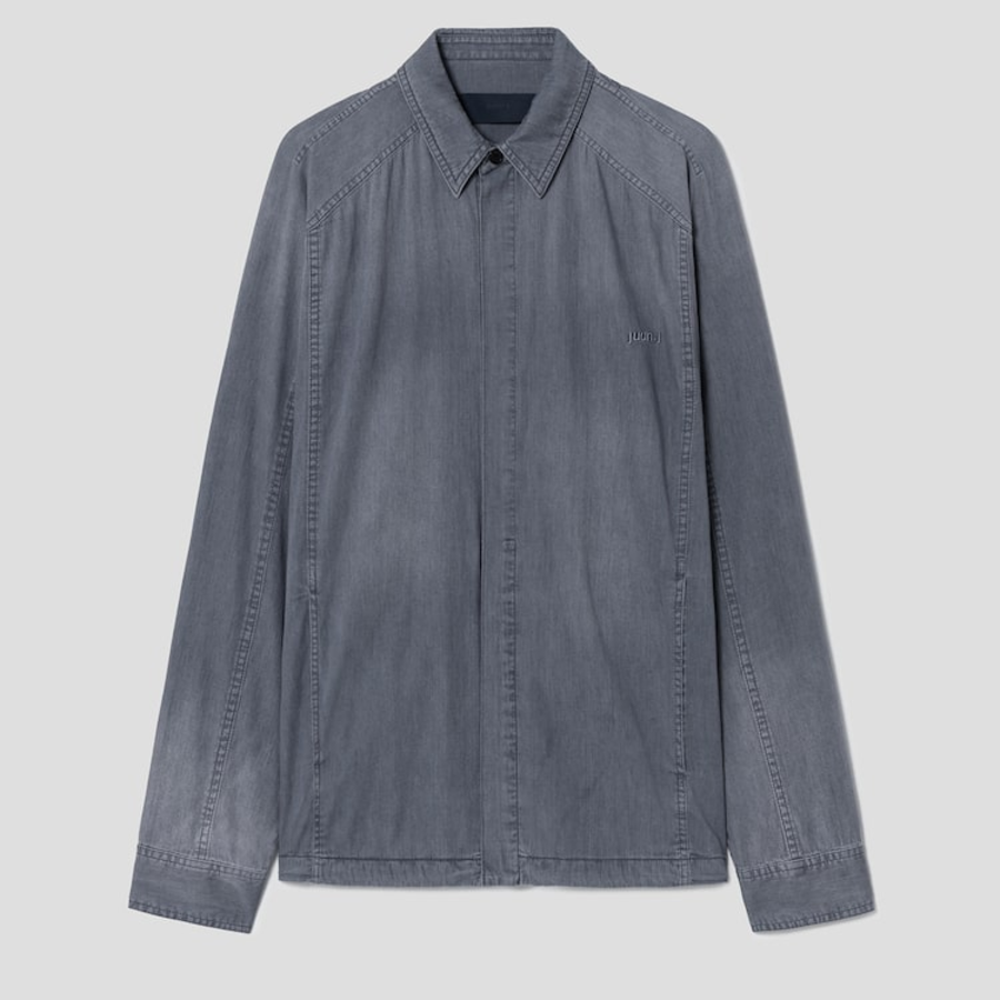 JUUN.J (Унисекс) Рубашка Light Denim Coach Shirt – Grey