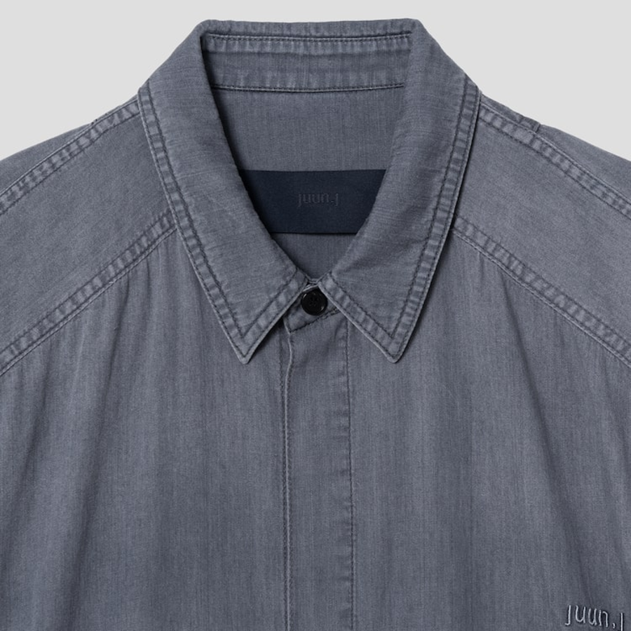 JUUN.J (Унисекс) Рубашка Light Denim Coach Shirt – Grey
