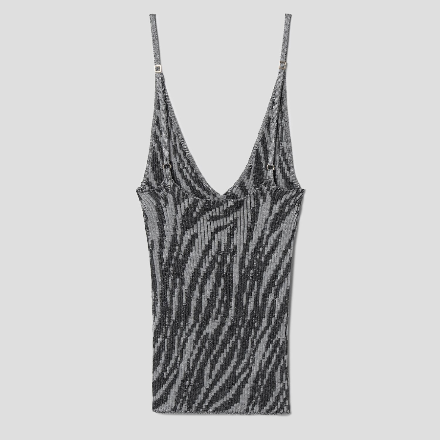 JACQUEMUS Le Debardeur Maille Zebra - Black And White Zebra