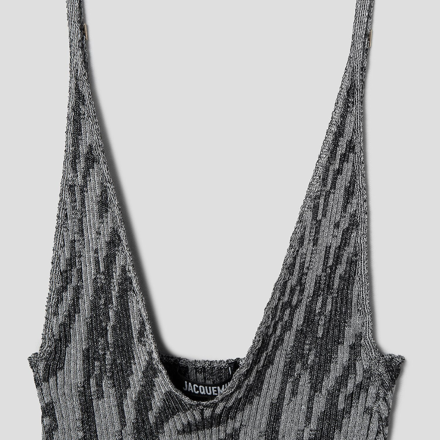 JACQUEMUS Le Debardeur Maille Zebra - Black And White Zebra