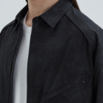 JUUN.J (Унисекс) Рубашка-куртка Painting Stripe Diagonal Zip-Up Shirt Jumper – Black