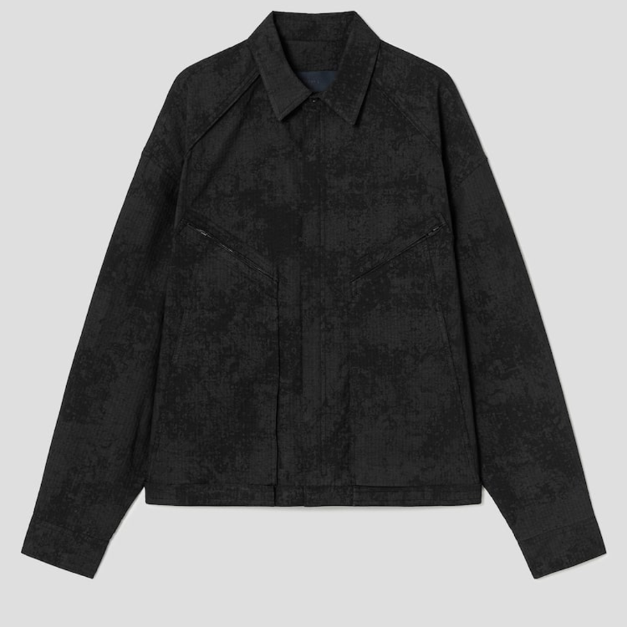 JUUN.J (Унисекс) Рубашка-куртка Painting Stripe Diagonal Zip-Up Shirt Jumper – Black