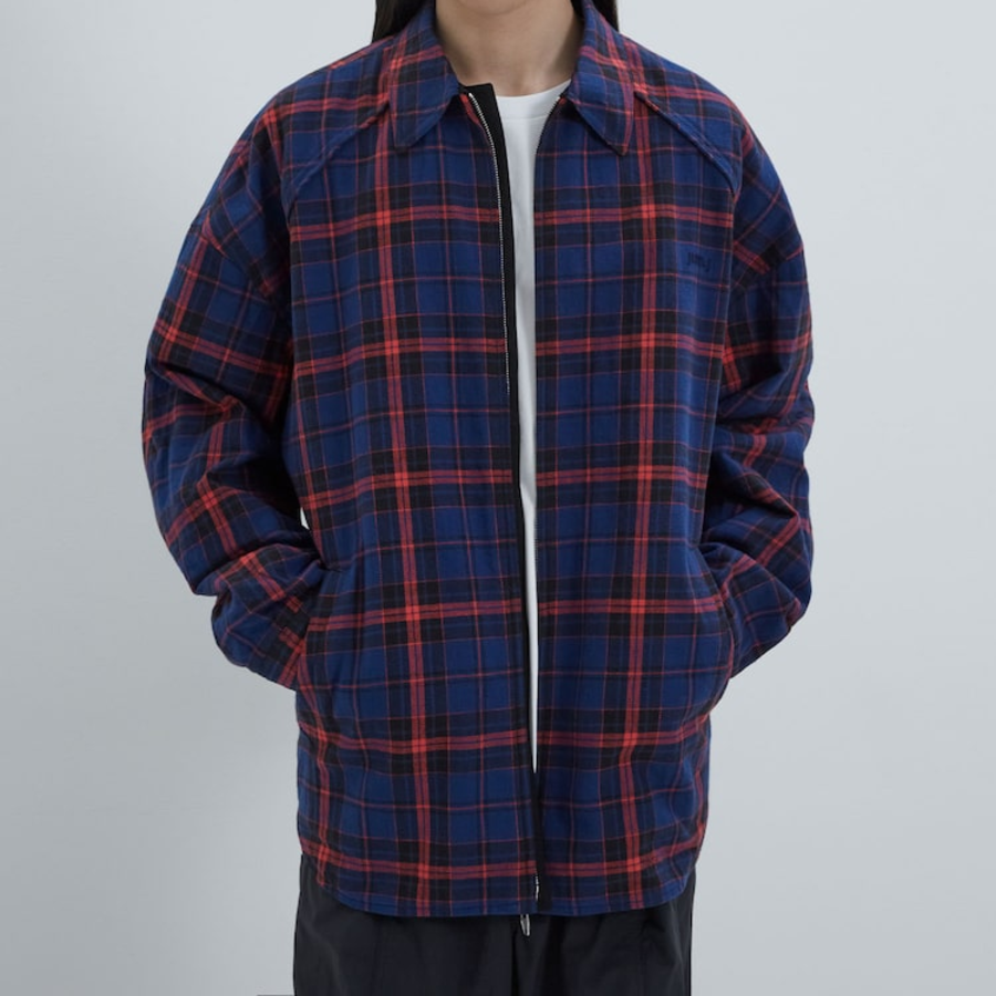 JUUN.J (Унисекс) Рубашка Red Check Reversible Semi-Oversized Shirt – Blue/Red