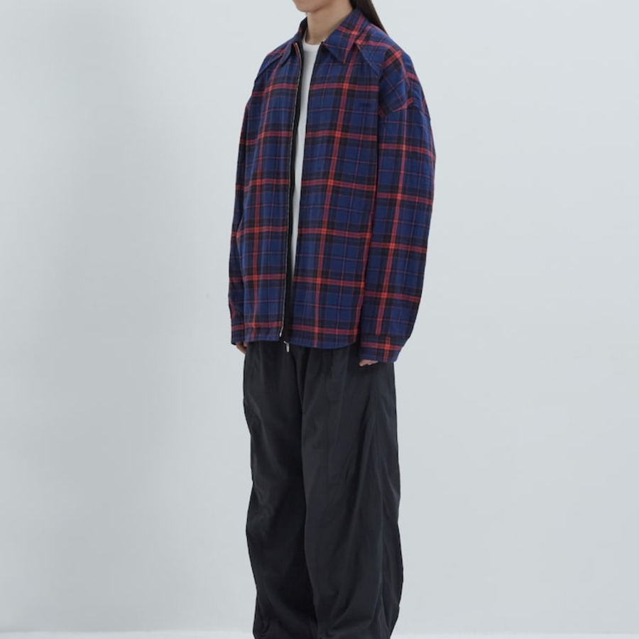 JUUN.J (Унисекс) Рубашка Red Check Reversible Semi-Oversized Shirt – Blue/Red