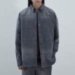 JUUN.J (Унисекс) Рубашка Horizontal Cut Dyed Loose-Fit Shirt – Grey