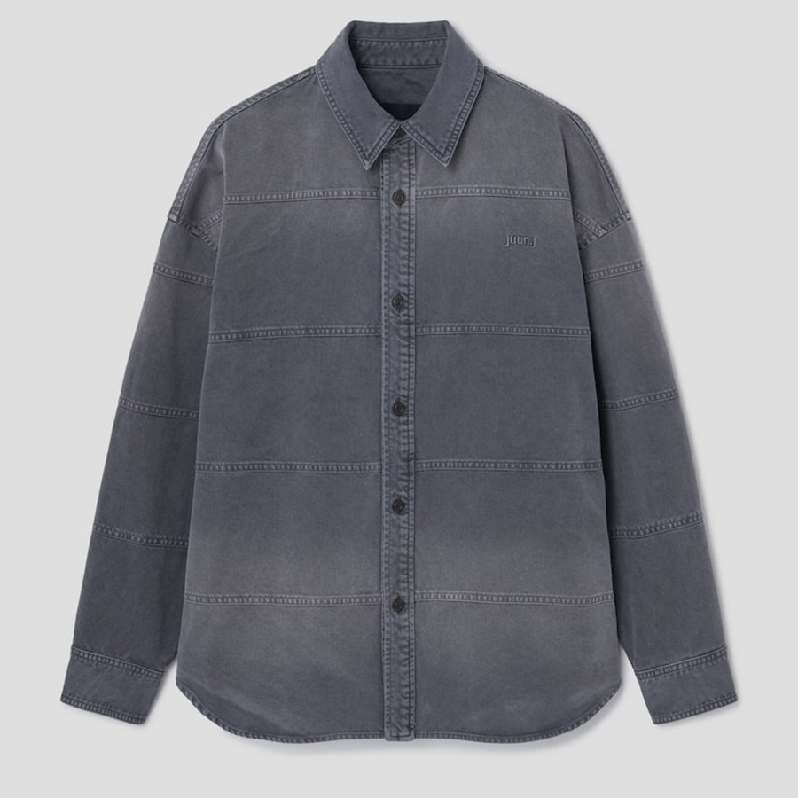 JUUN.J (Унисекс) Рубашка Horizontal Cut Dyed Loose-Fit Shirt – Grey