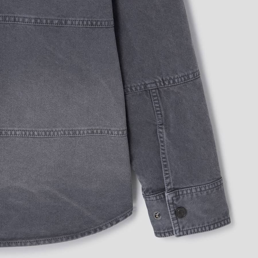 JUUN.J (Унисекс) Рубашка Horizontal Cut Dyed Loose-Fit Shirt – Grey