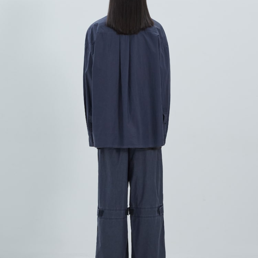 JUUN.J (Унисекс) Рубашка Navy Coated Loose-Fit Shirt – Navy