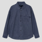JUUN.J (Унисекс) Рубашка Navy Coated Loose-Fit Shirt – Navy