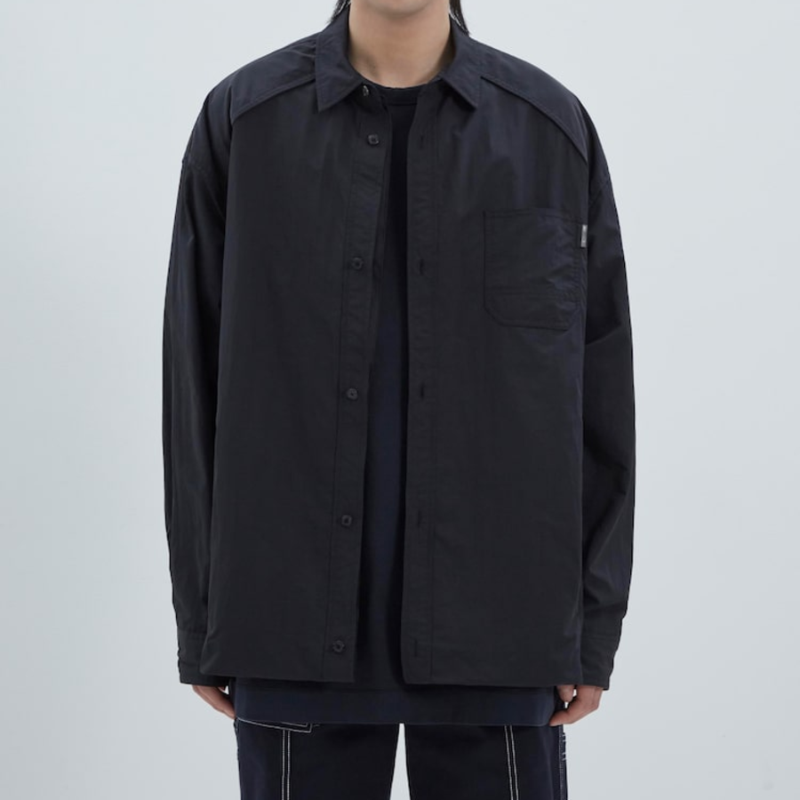 JUUN.J (Унисекс) Рубашка Double Layered Parachute Loose-Fit Shirt – Black