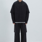 JUUN.J (Унисекс) Рубашка Work Pocket Dual Layer Sleeve Shirt – Black