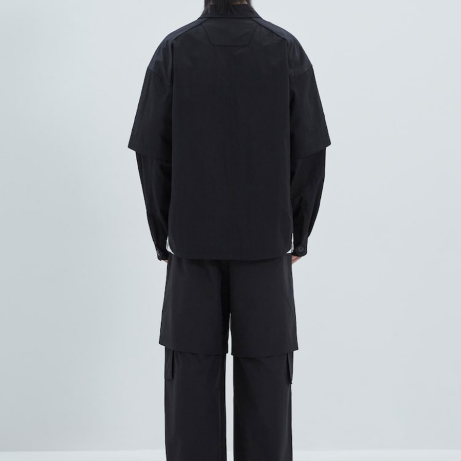 JUUN.J (Унисекс) Рубашка Work Pocket Dual Layer Sleeve Shirt – Black