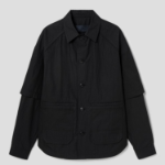 JUUN.J (Унисекс) Рубашка Work Pocket Dual Layer Sleeve Shirt – Black