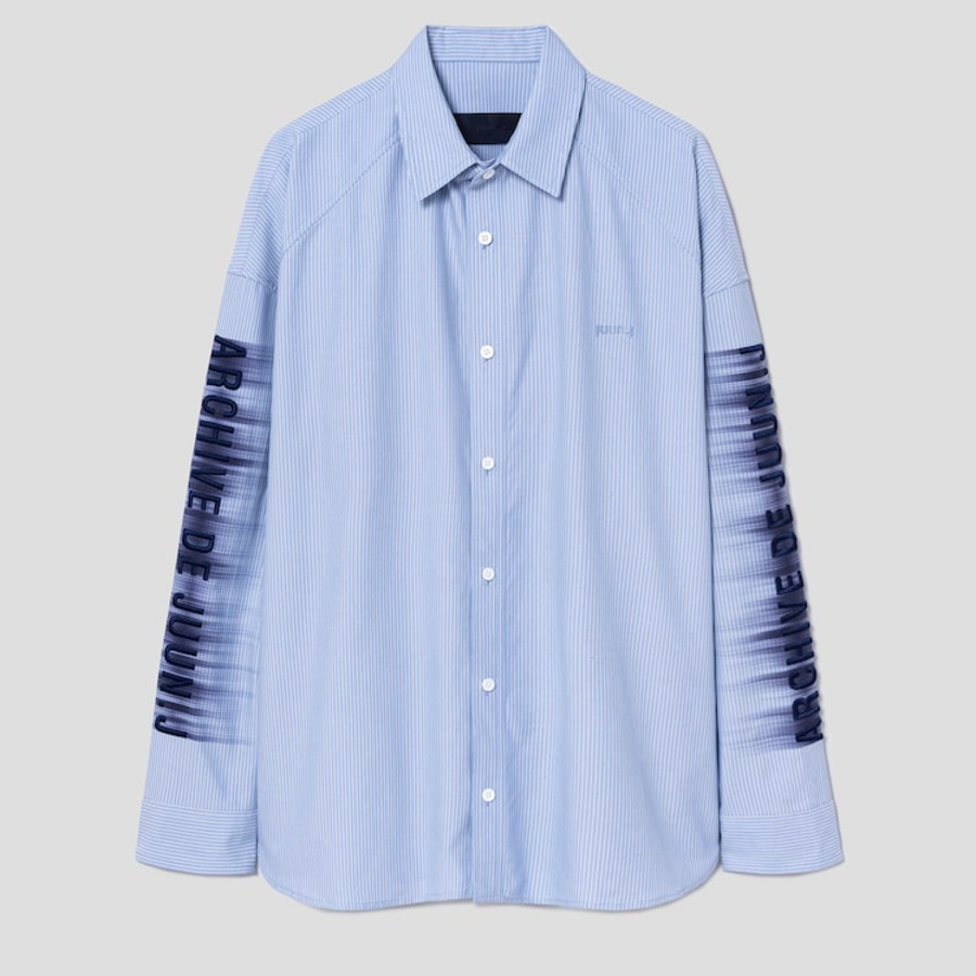 JUUN.J (Унисекс) Рубашка ARCHIVE Lettering Semi-Oversized Shirt – Blue