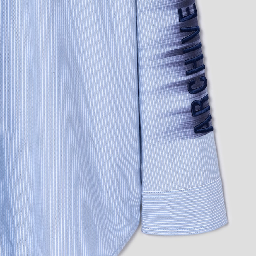 JUUN.J (Унисекс) Рубашка ARCHIVE Lettering Semi-Oversized Shirt – Blue