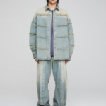 JUUN.J (Унисекс) Рубашка Denim Horizontal Fringe Loose Fit Shirt – Blue