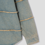 JUUN.J (Унисекс) Рубашка Denim Horizontal Fringe Loose Fit Shirt – Blue