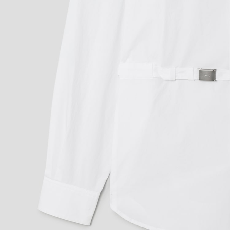JUUN.J (Унисекс) Рубашка Belted Detail Loose Fit Shirt – White