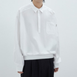 JUUN.J (Унисекс) Рубашка Crispy Cotton Rib Band Oversized Shirt – White