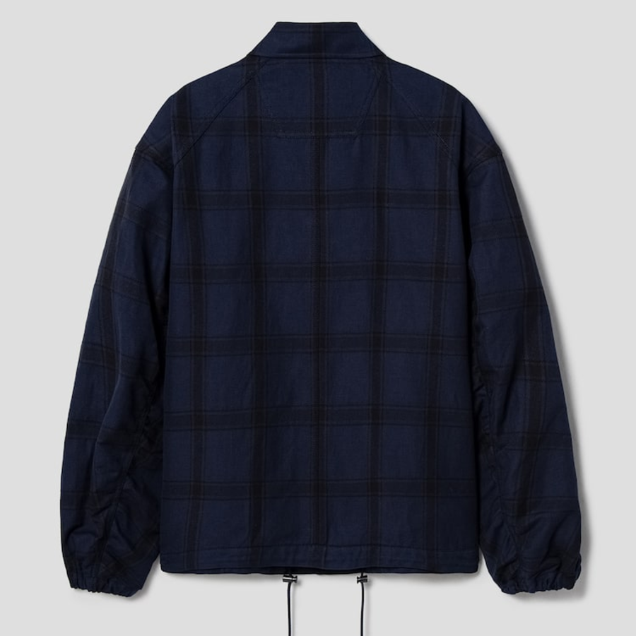 JUUN.J (Унисекс) Куртка Structured Check Semi-Overfit Coach Blouson – Navy