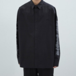 JUUN.J (Унисекс) ARCHIVE Lettering Semi-Overfit Shirt – Black