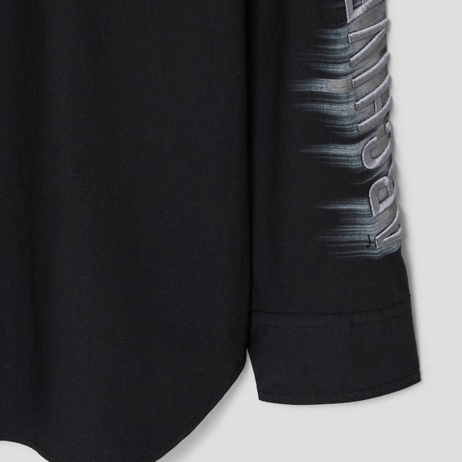 JUUN.J (Унисекс) ARCHIVE Lettering Semi-Overfit Shirt – Black