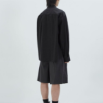 JUUN.J (Унисекс) [CORE] Flow Cotton Zip-Up Semi-Overfit Shirt – Black