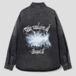 JUUN.J (Унисекс) ECCENTRIC FLASH Graphic Denim Shirt – Dark Grey