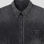 JUUN.J (Унисекс) ECCENTRIC FLASH Graphic Denim Shirt – Dark Grey