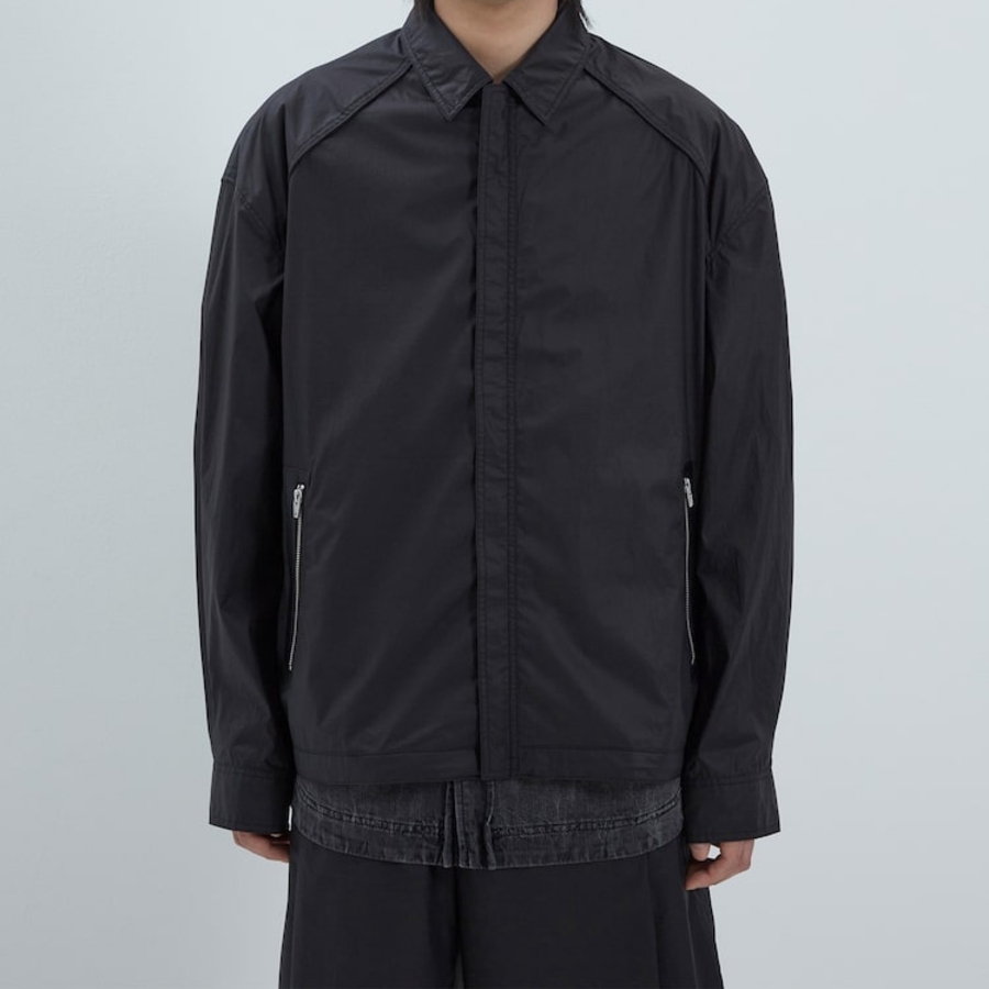 JUUN.J [CORE] City Cotton Zip-Up Shirt Jumper – Black